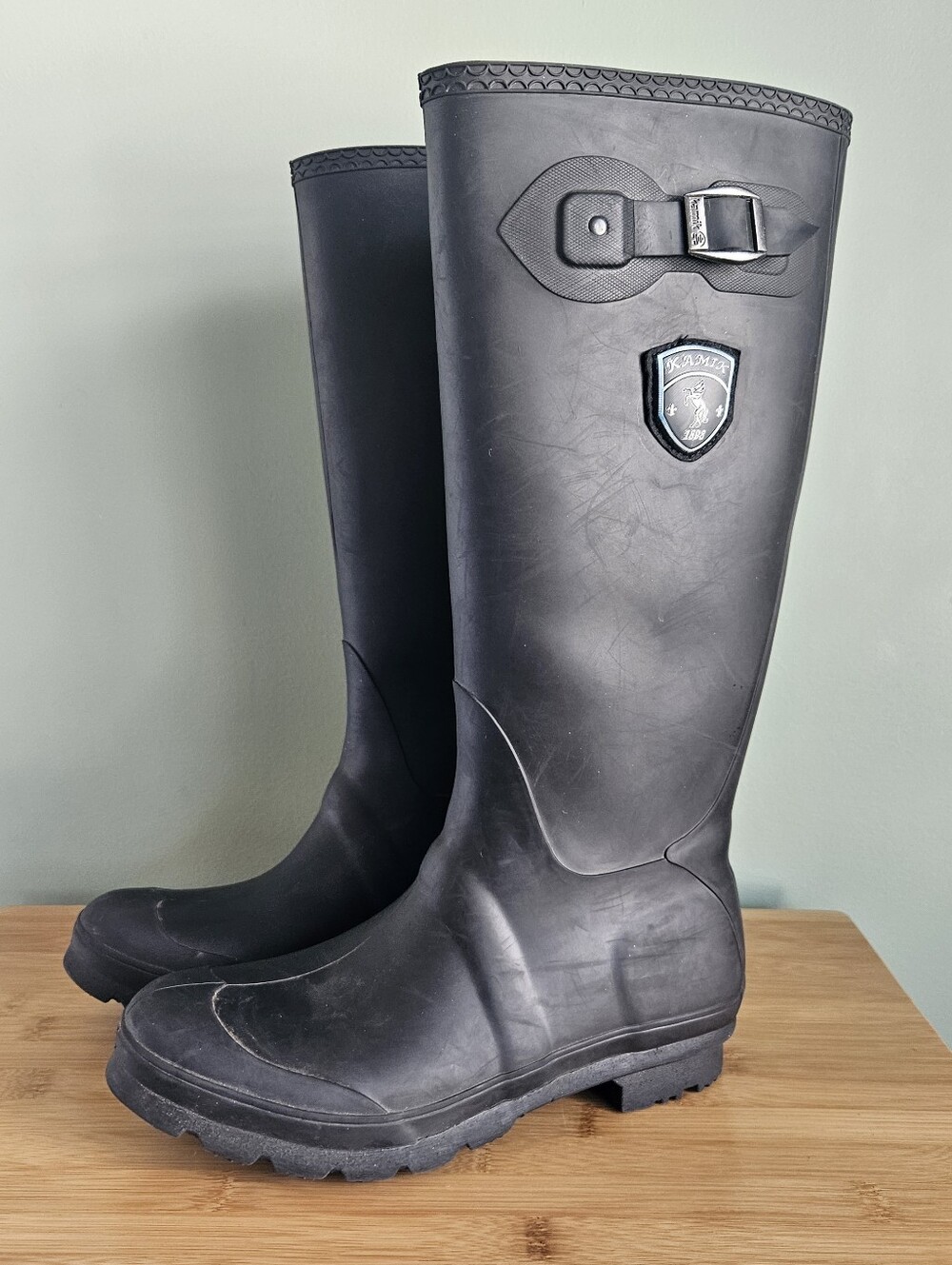 Kamik Black Tall Waterproof Rubber Size 10
